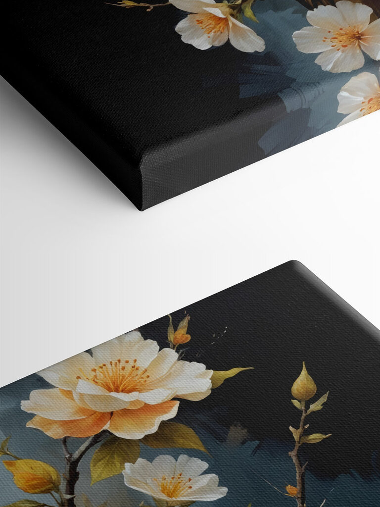 Bird on a branch with flowers