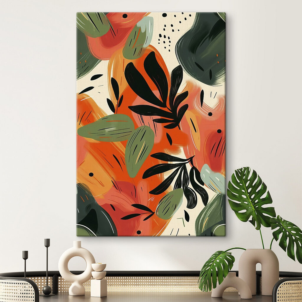 Colorful painting of leaves