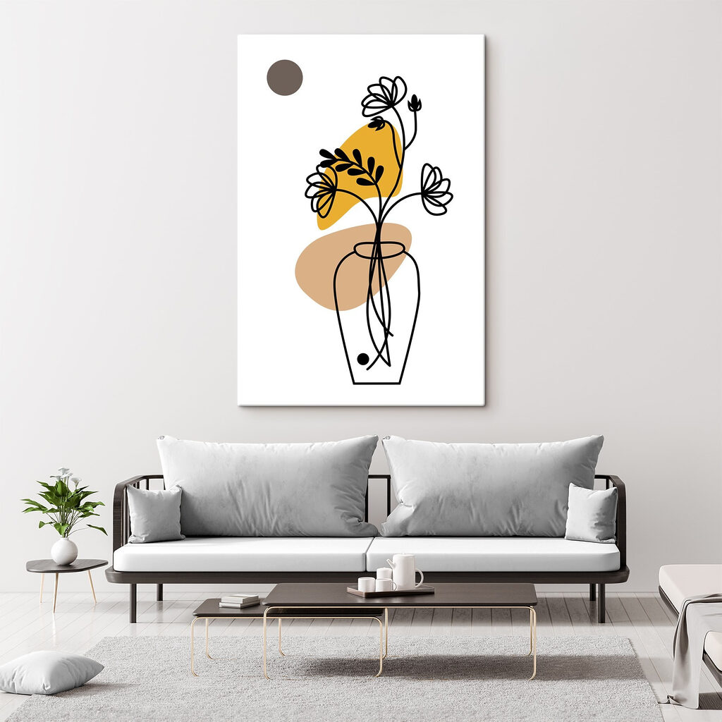 A drawing of a flower in a vase A drawing of a flower in a vase