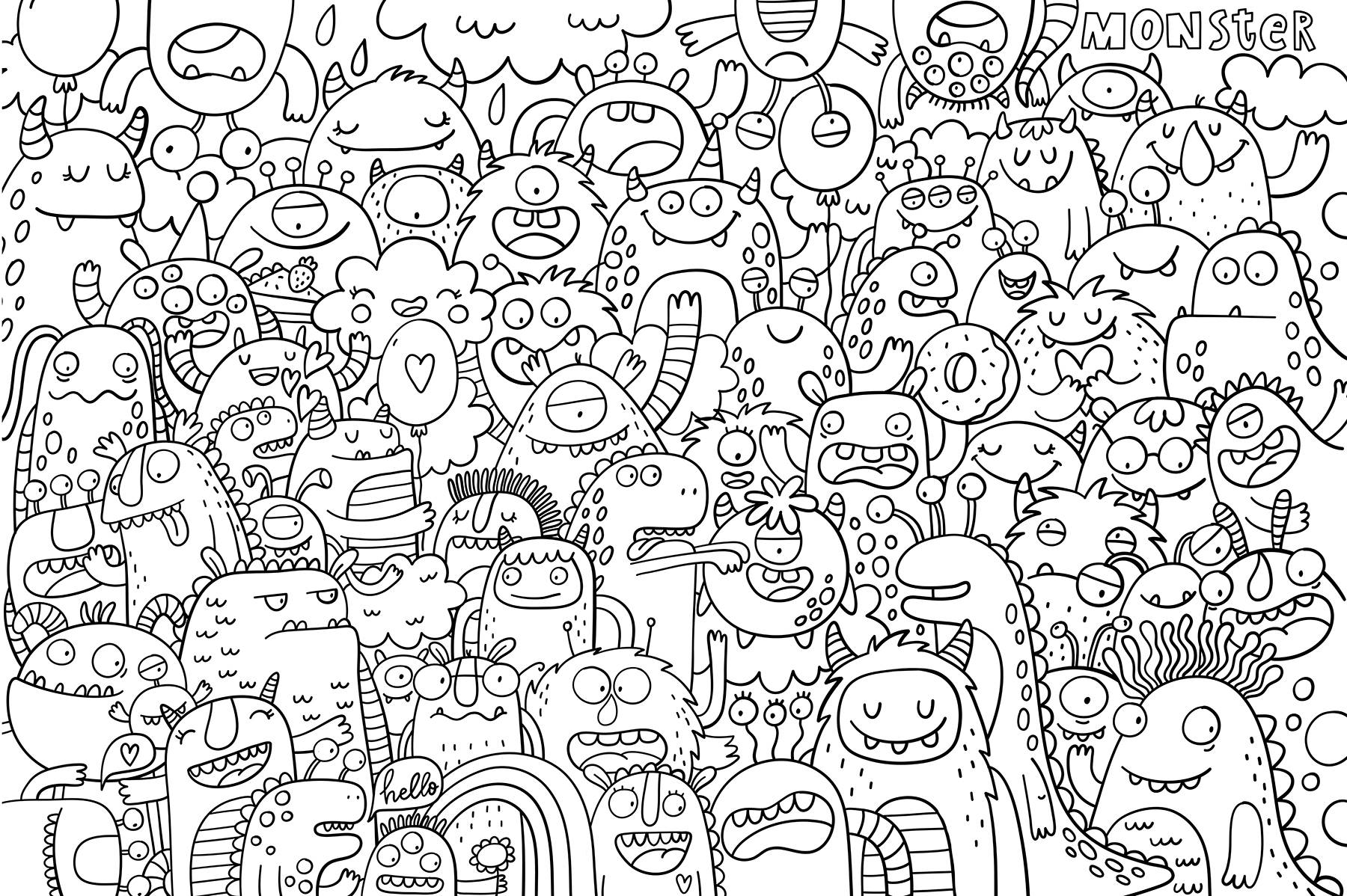 Group of cartoon monsters