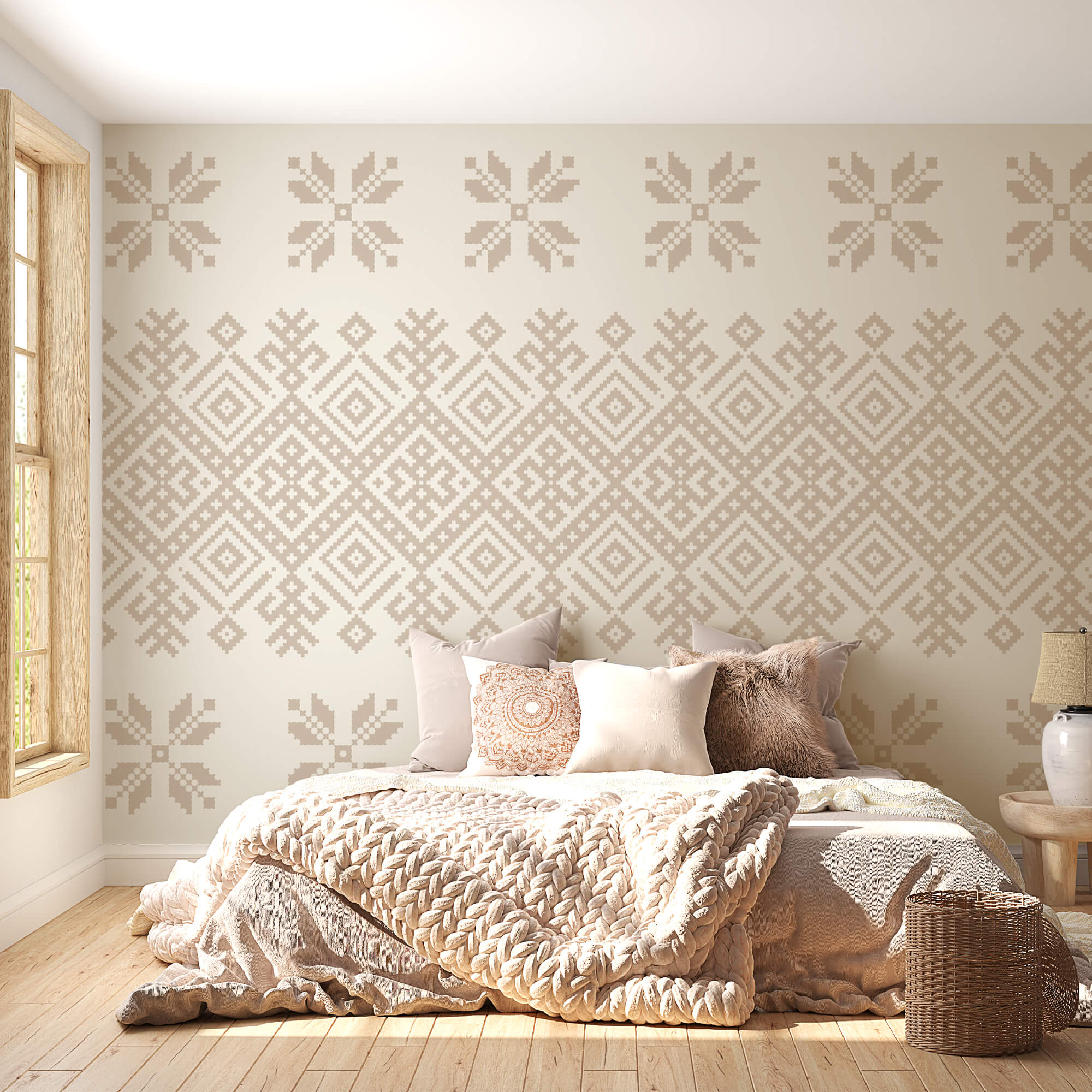 Візерунок з геометричних фігур і квітів Візерунок з геометричних фігур і квітів