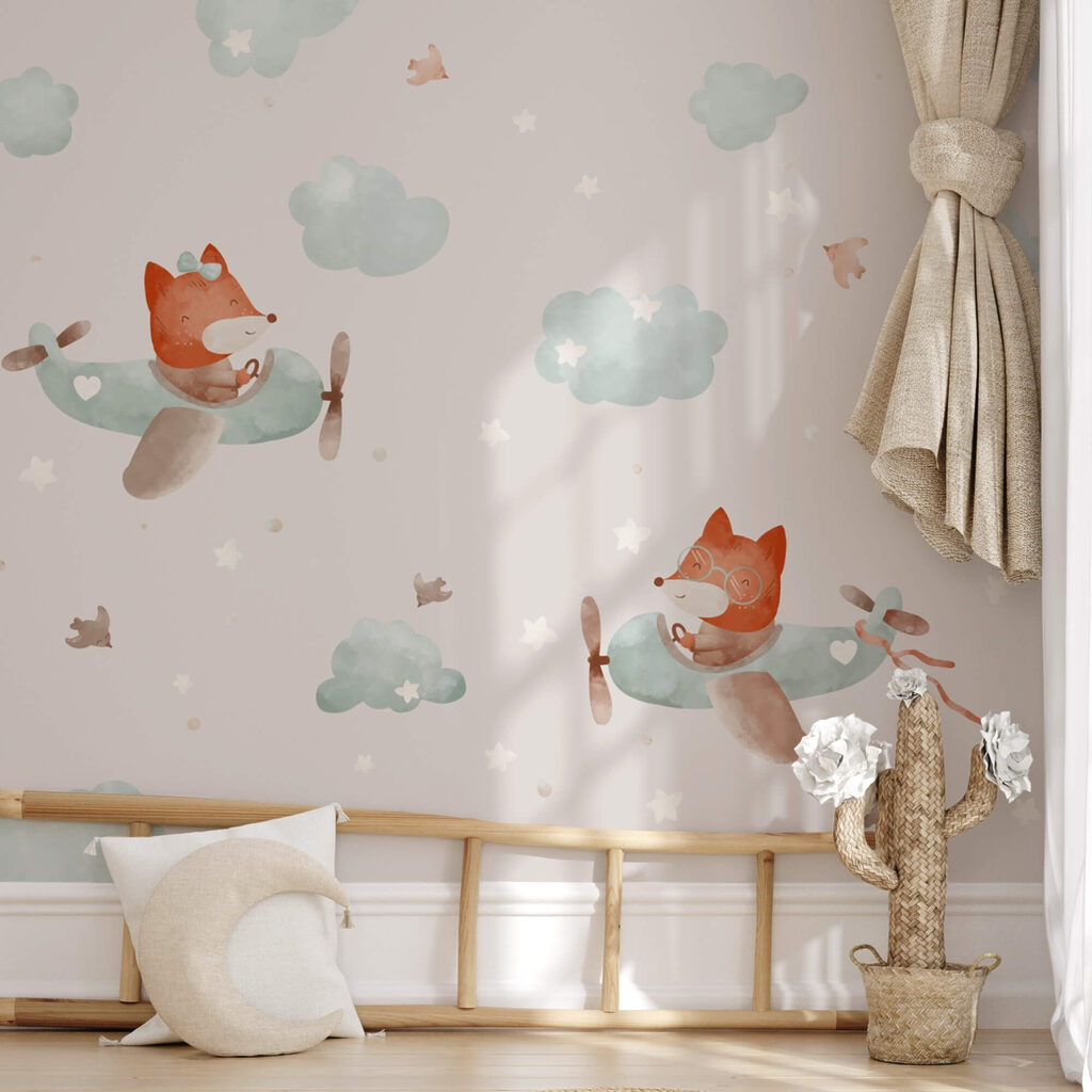 Візерунок лисиць, що літають на літаках Візерунок лисиць, що літають на літаках