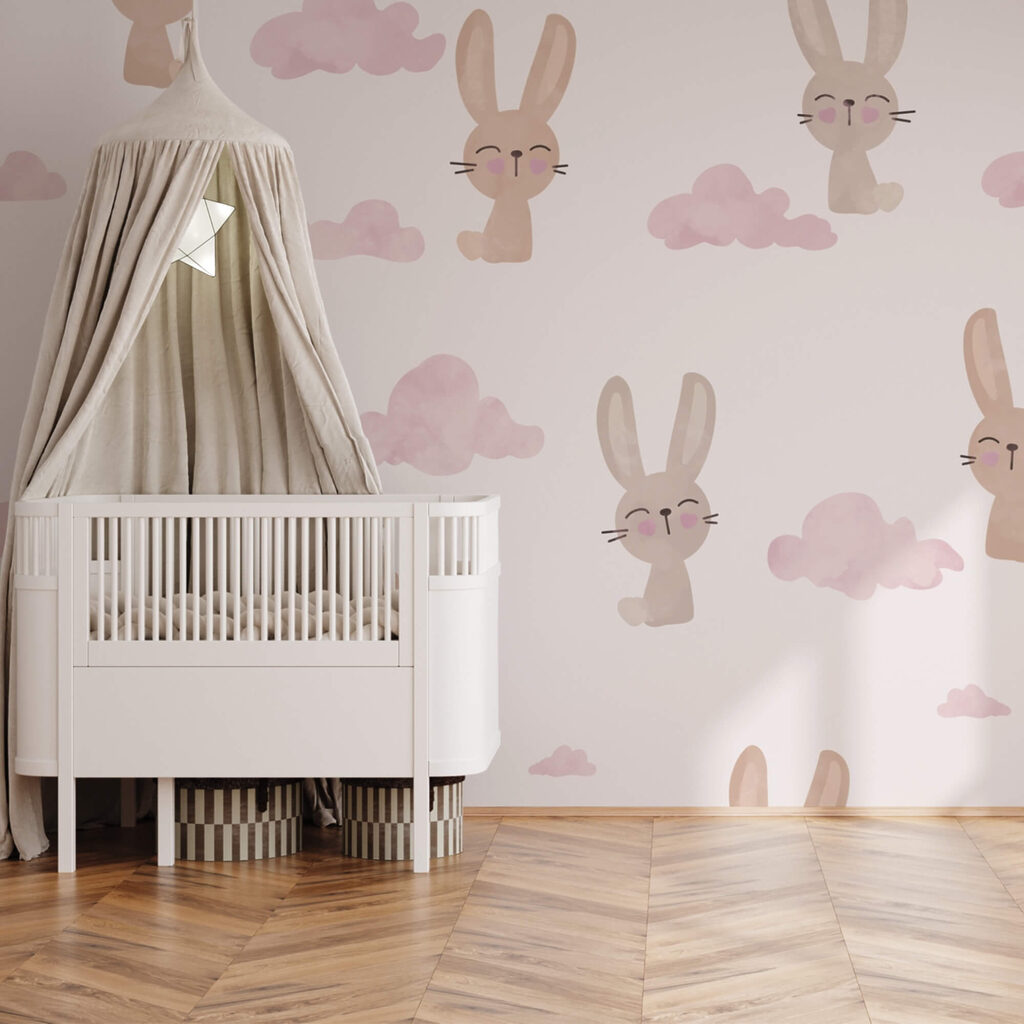 Візерунок кроликів і хмаринок