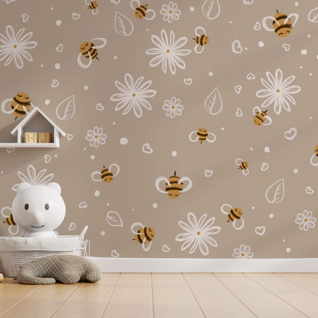 Візерунок бджіл і квітів