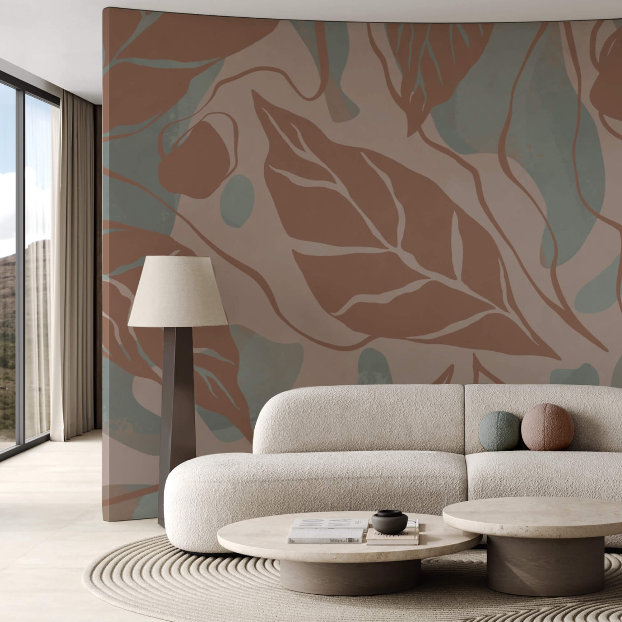 Візерунок листя та бульбашок