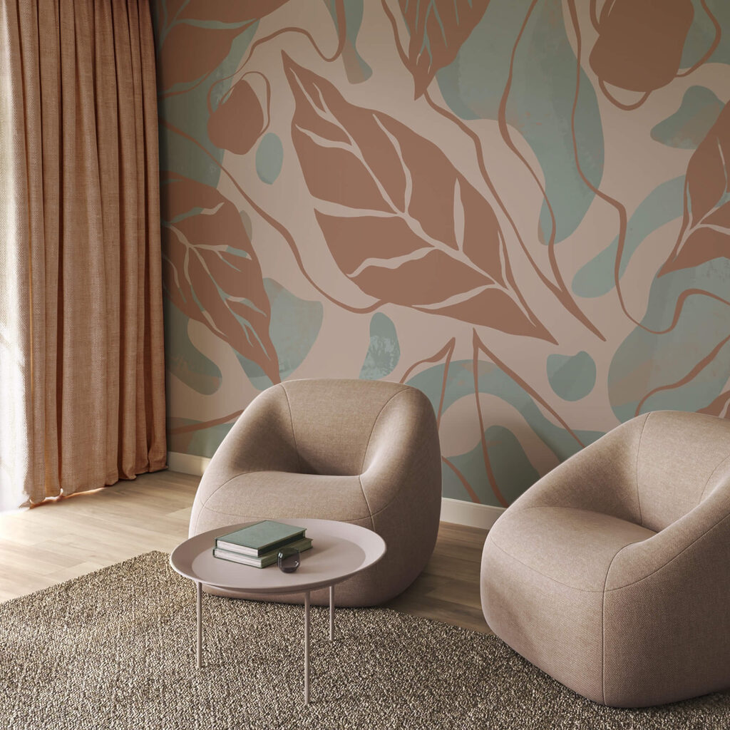 Візерунок листя та бульбашок