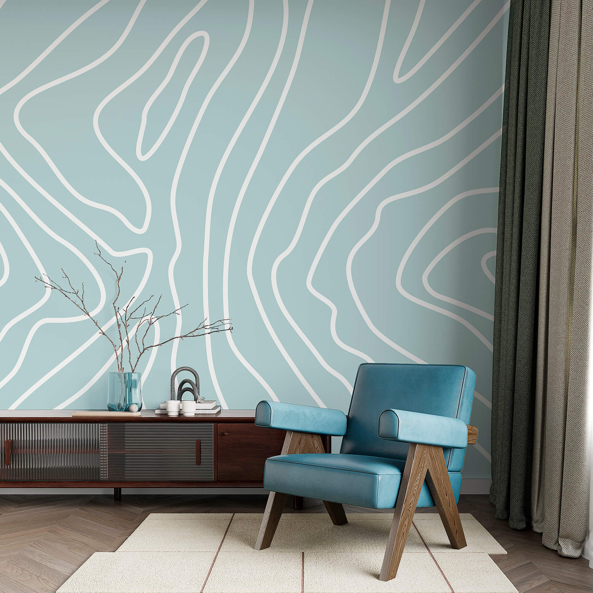 Білі лінії на синьому тлі