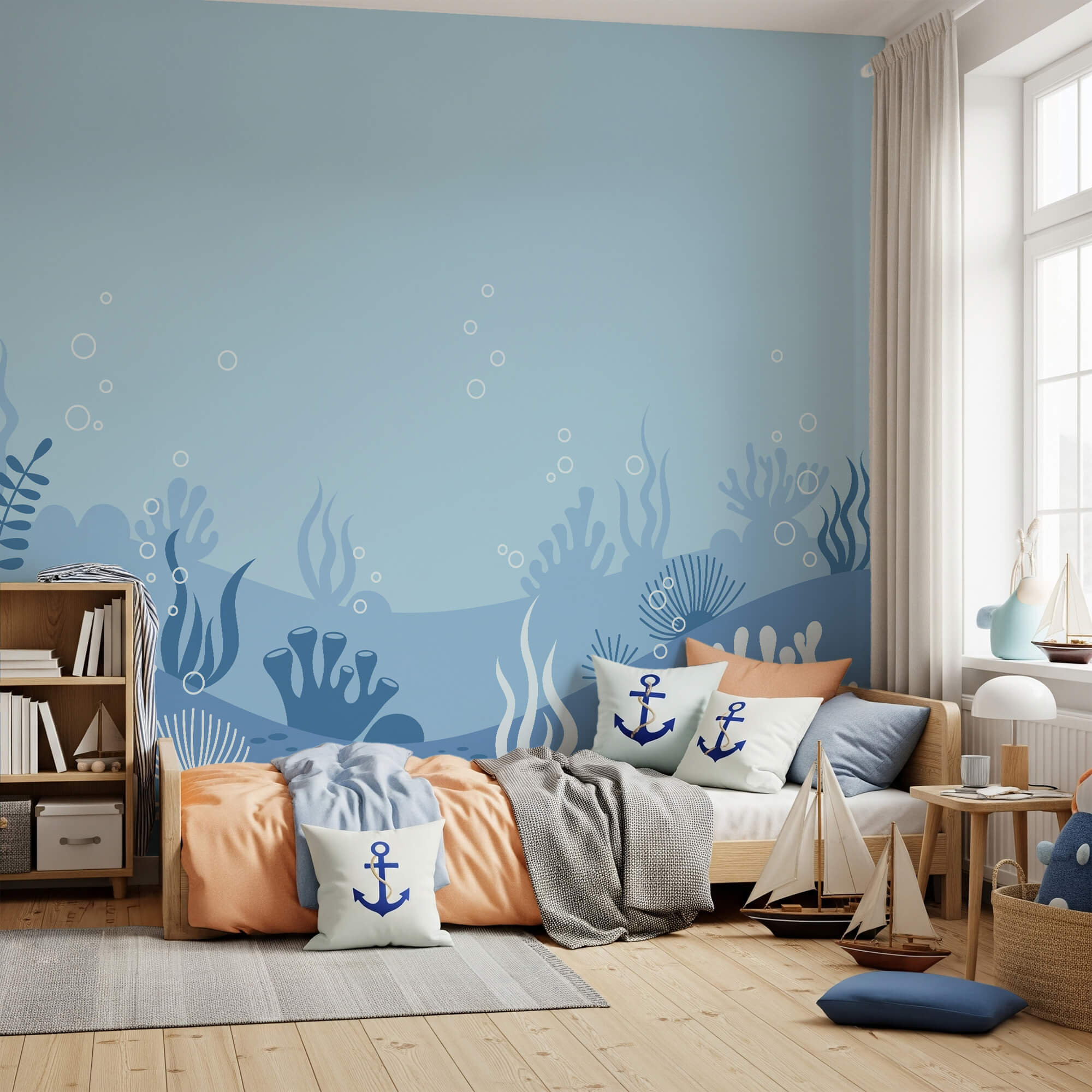 Синьо-біла підводна сцена