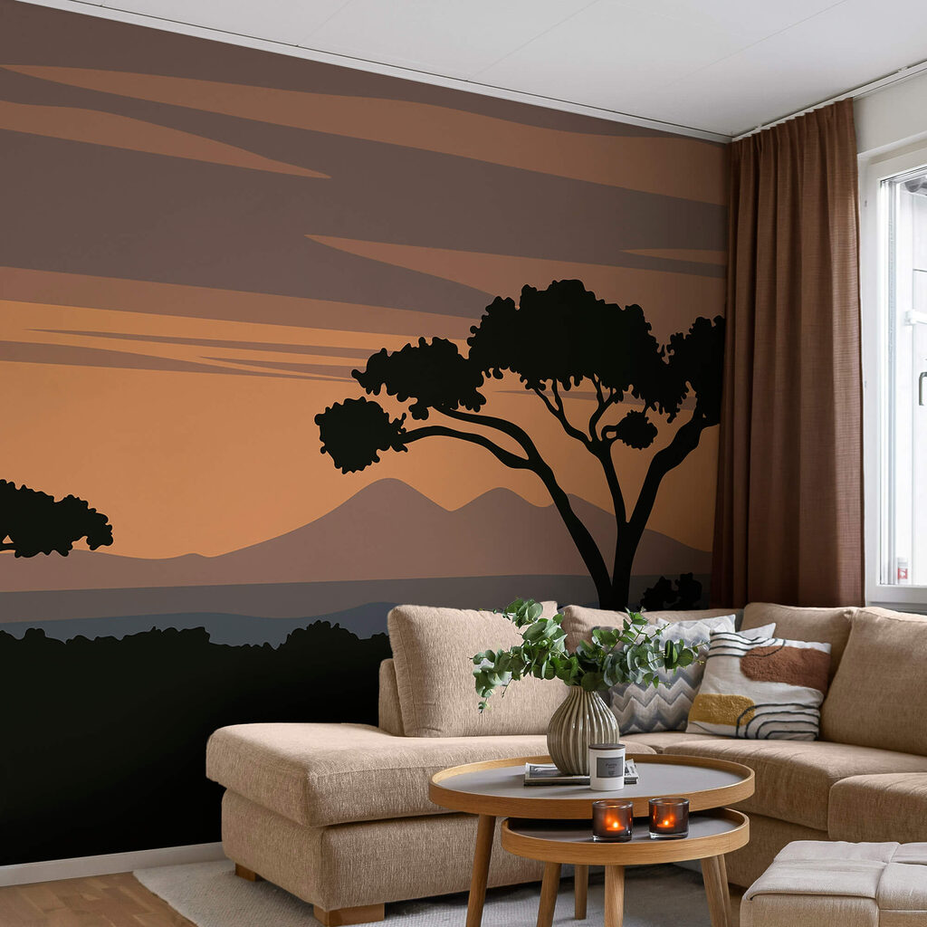 Дерево з горами на задньому плані Дерево з горами на задньому плані