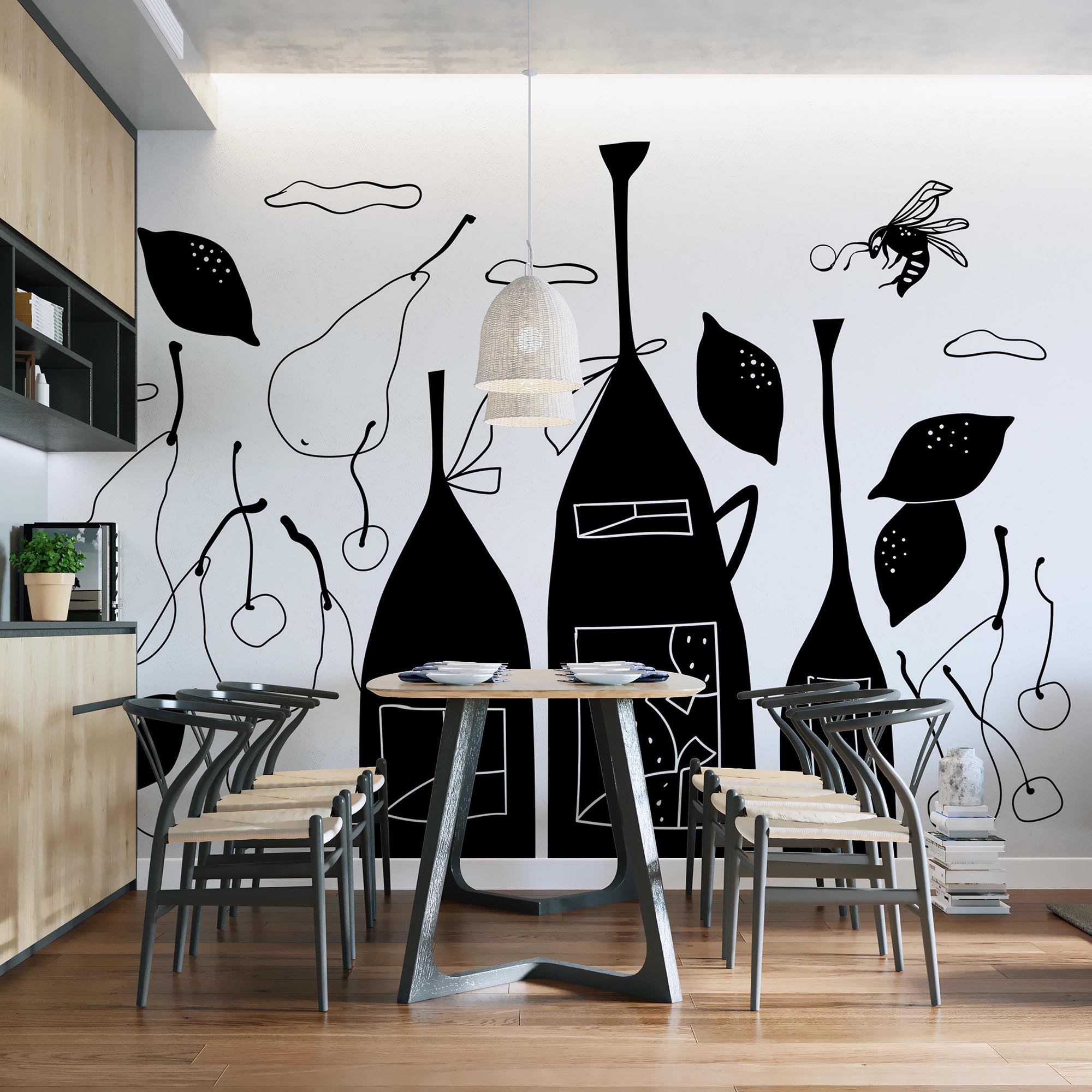 Чорно-білий малюнок пляшок Чорно-білий малюнок пляшок