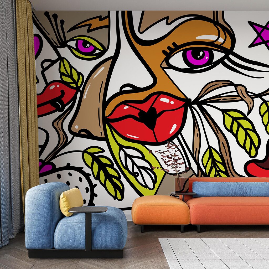 Яскраве обличчя зі сміливими візерунками Яскраве обличчя зі сміливими візерунками