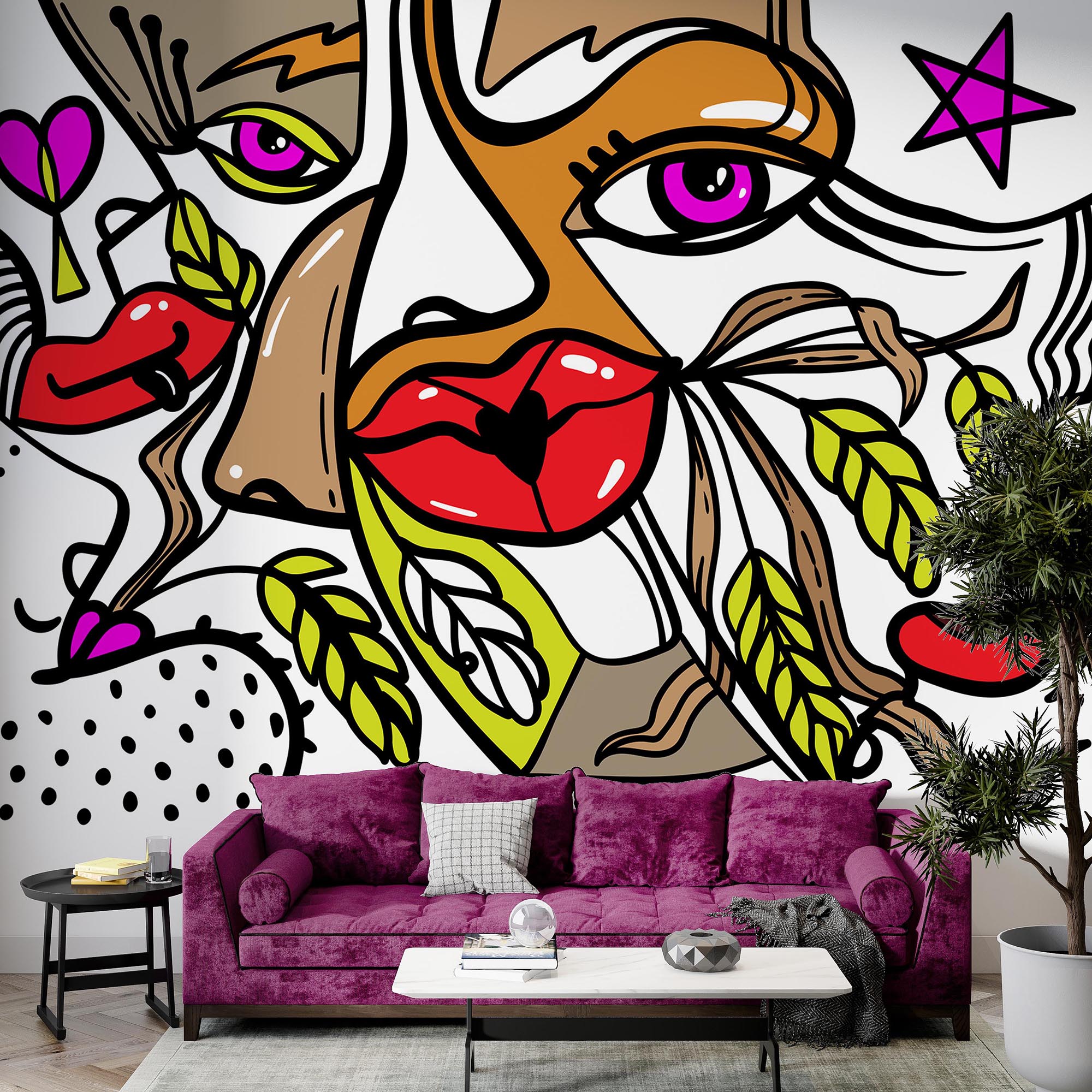 Яскраве обличчя зі сміливими візерунками Яскраве обличчя зі сміливими візерунками