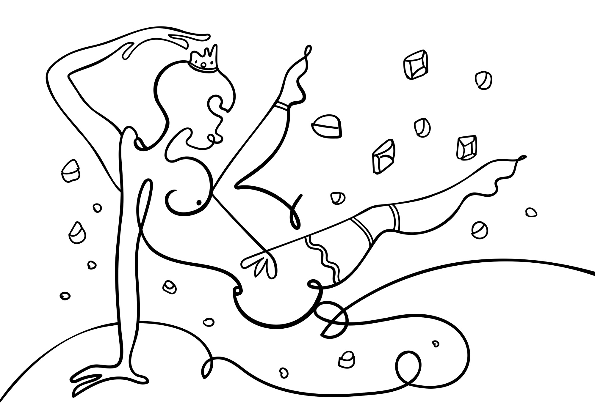 Drawing of a woman dancing Drawing of a woman dancing