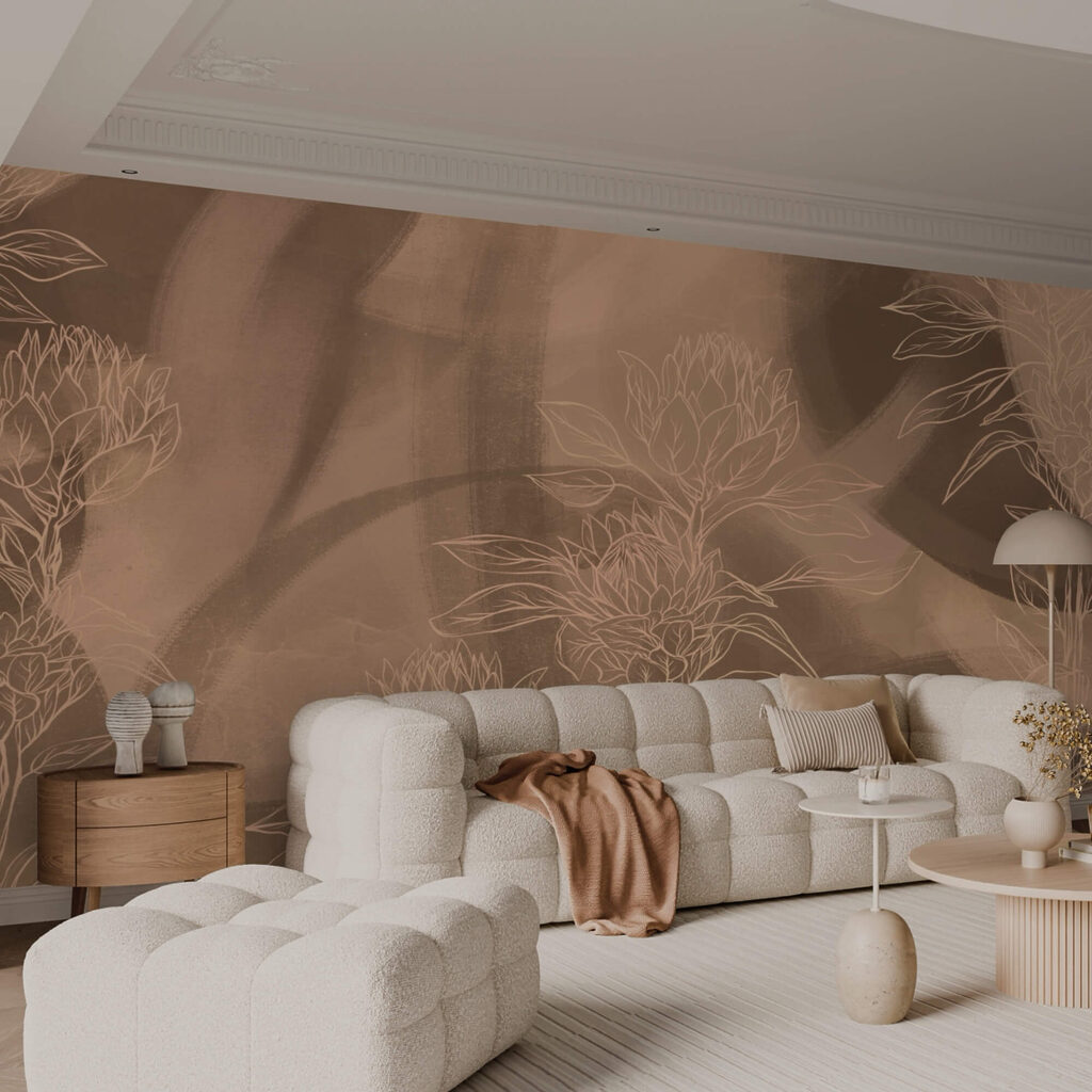 Квіткові контури на теплому тлі