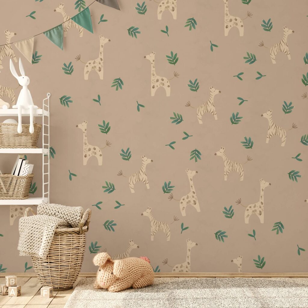 Візерунок жирафів і листя