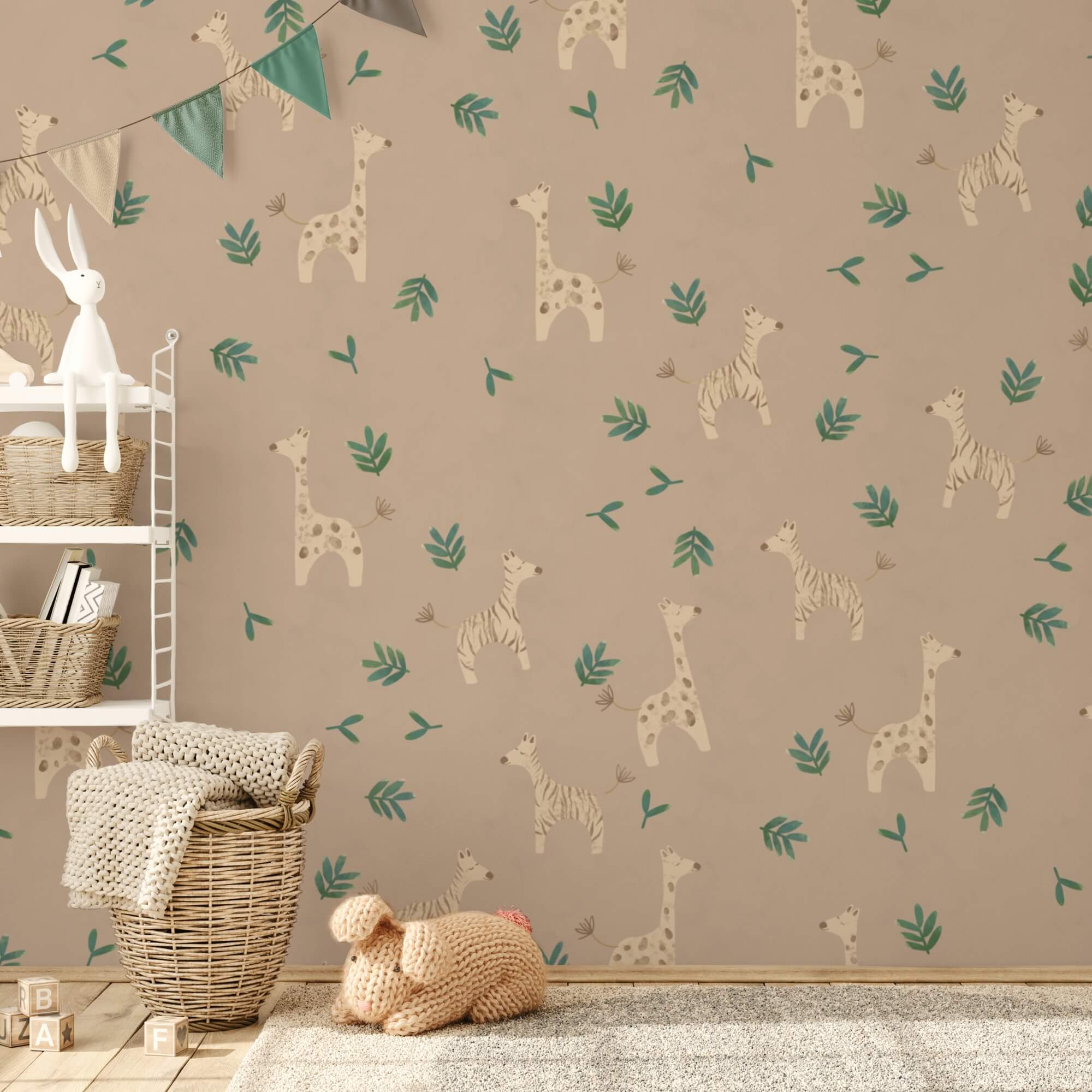 Візерунок жирафів і листя