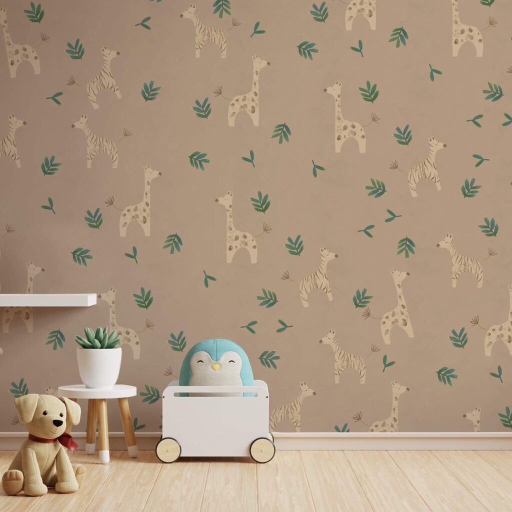 Візерунок жирафів і листя