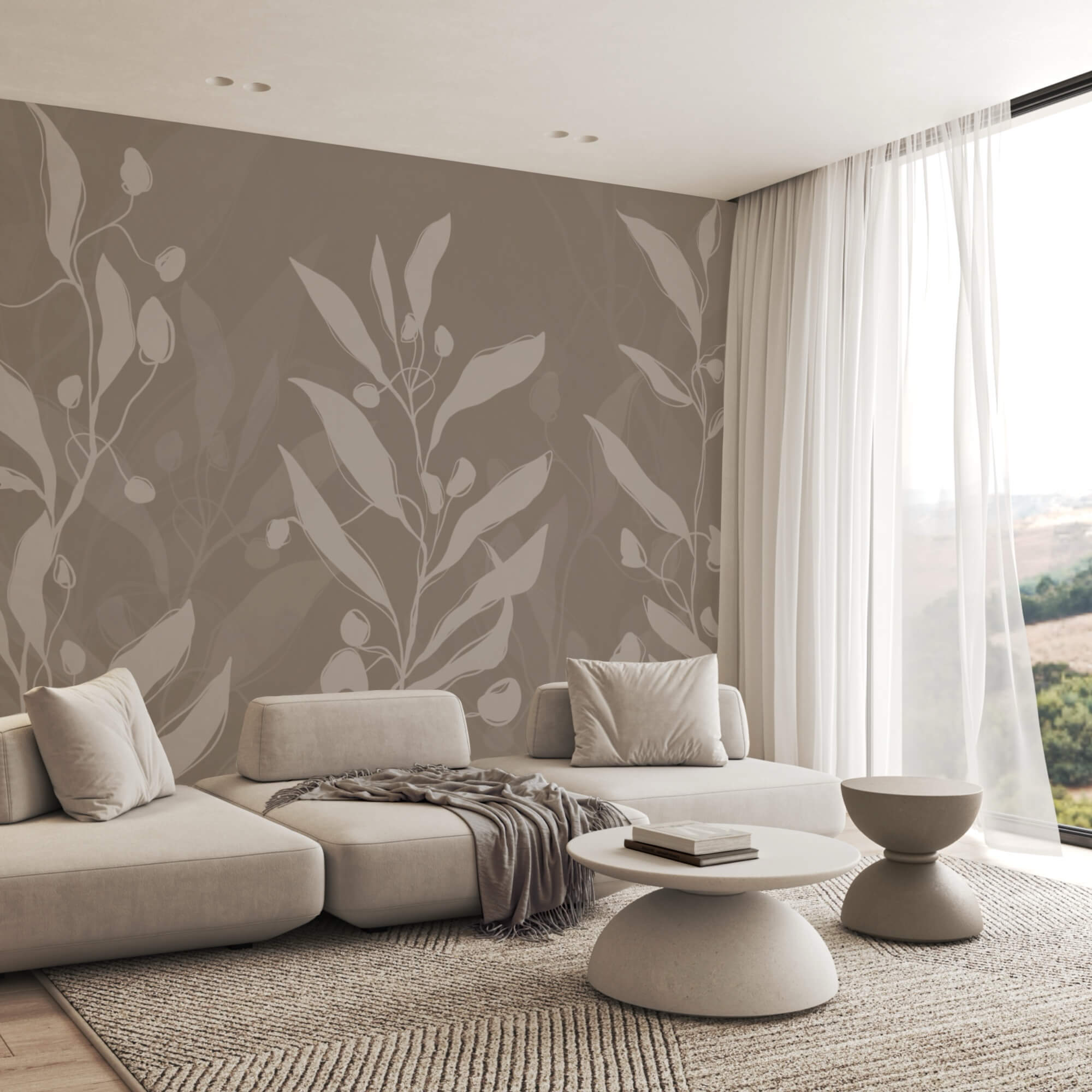 М'який ботанічний дизайн на нейтральному тлі