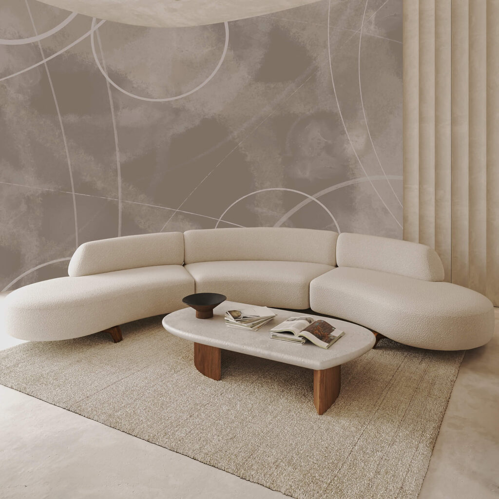 Коричневий фон з білими лініями та колами