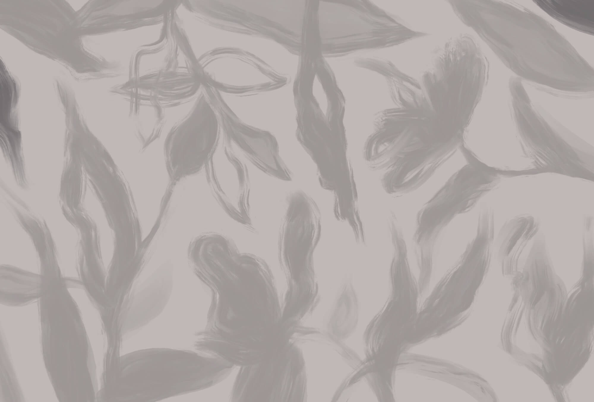 Grey and white background with flowers