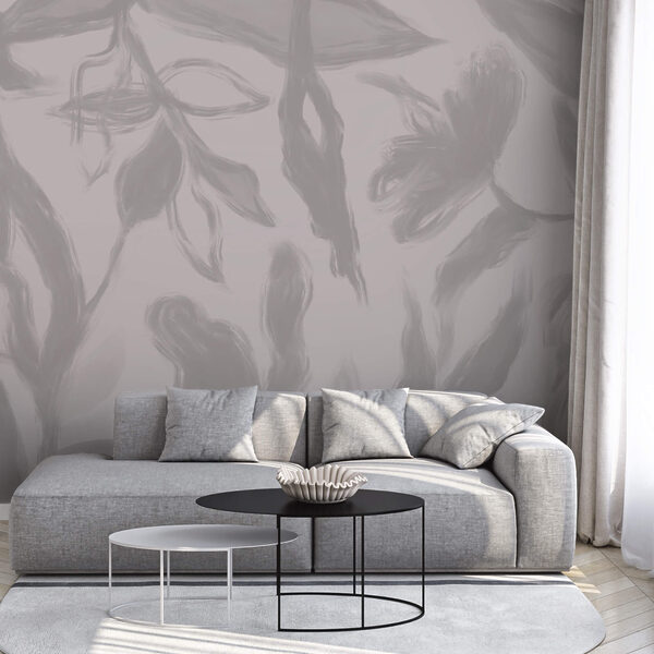 Сіро-біле тло з квітами