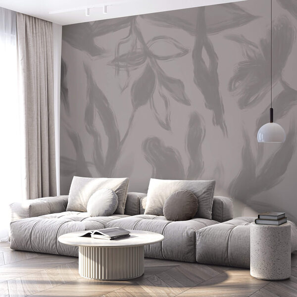 Сіро-біле тло з квітами