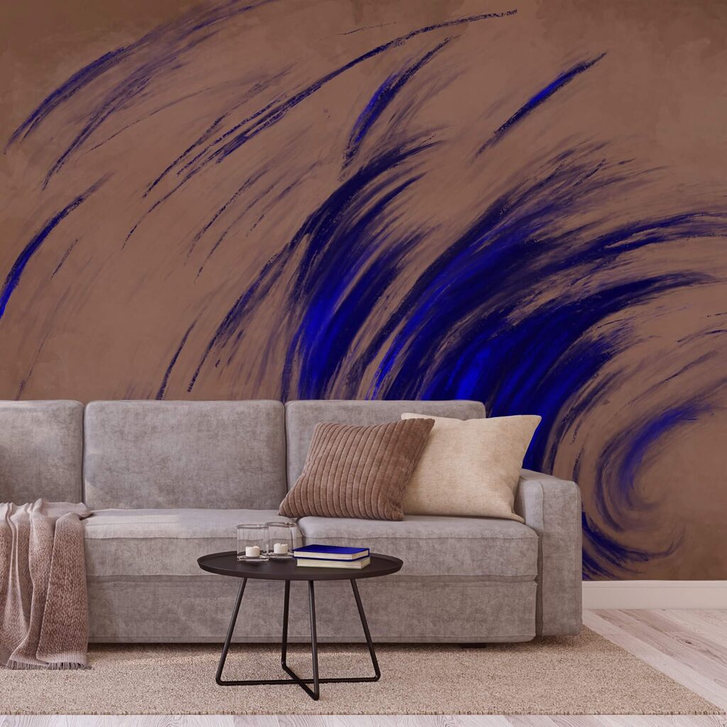 Сині вихори на коричневому тлі