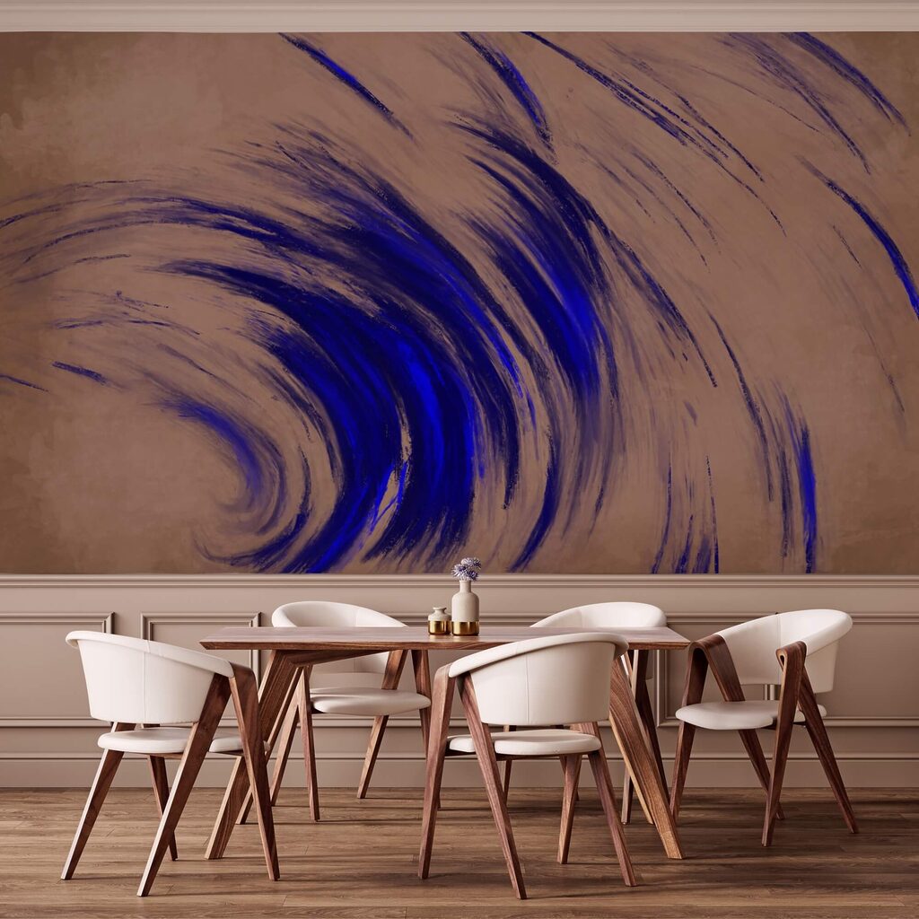 Сині вихори на коричневому тлі