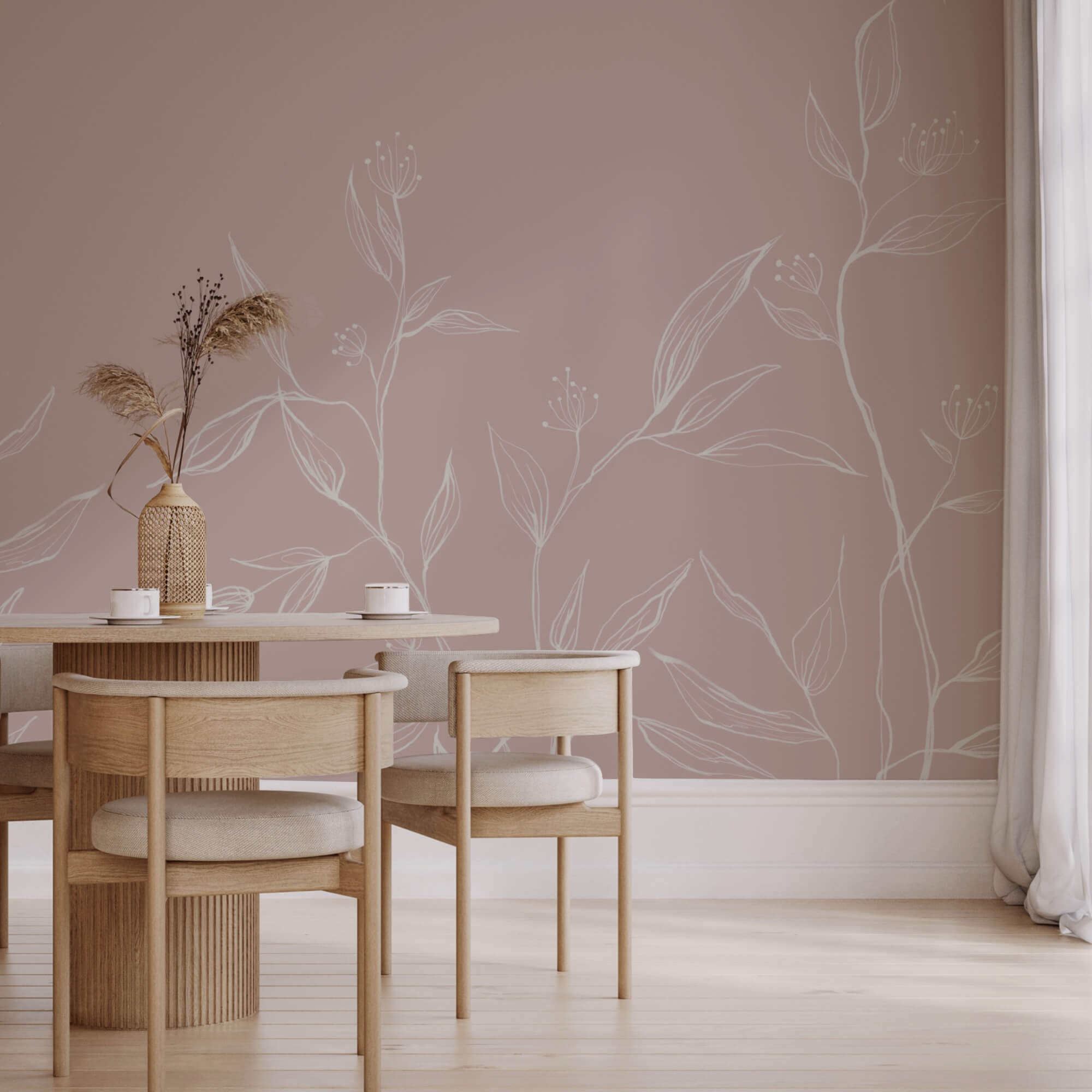 Ніжне листя на м'якому пастельному тлі Ніжне листя на м'якому пастельному тлі