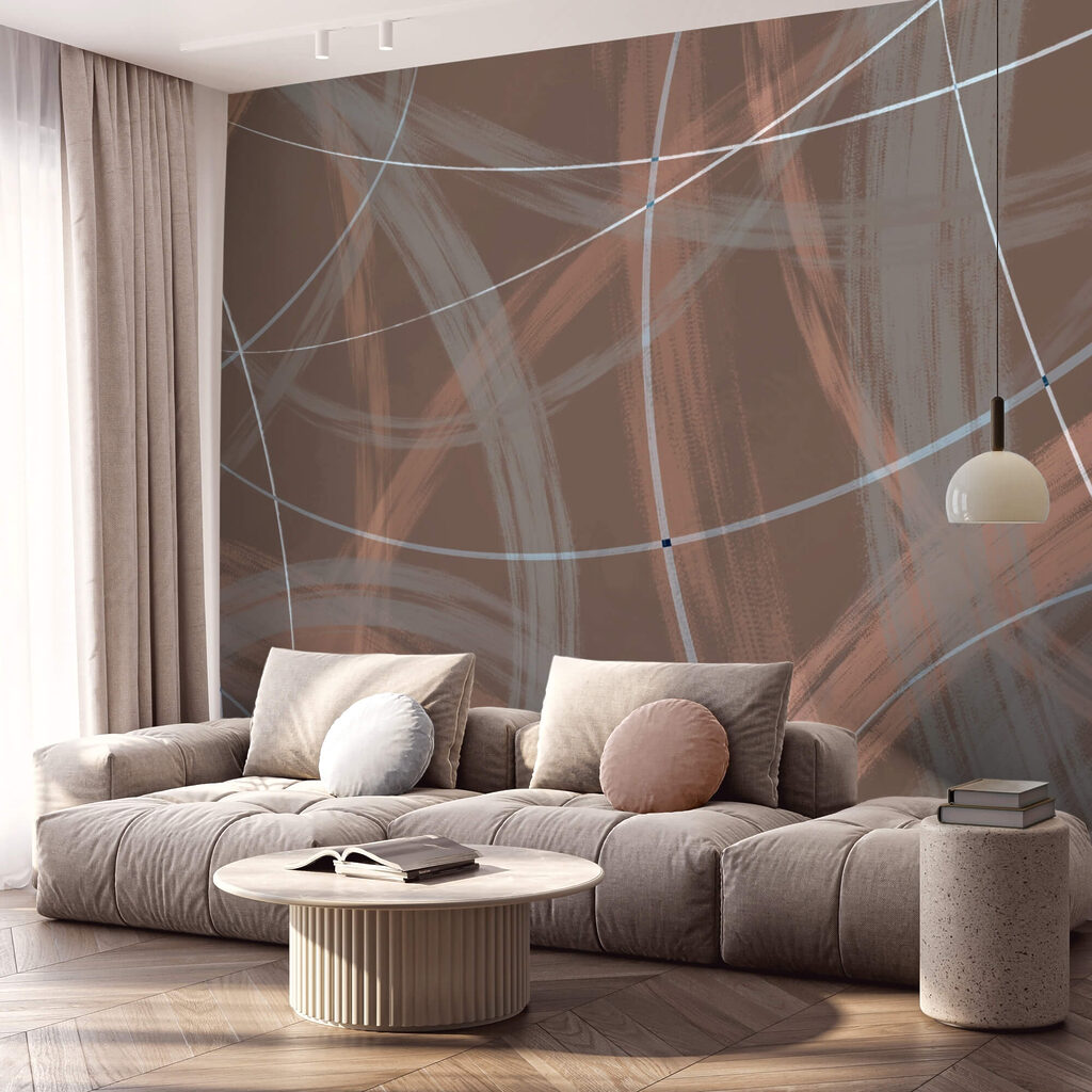 Коричневий і білий фон з лініями та колами Коричневий і білий фон з лініями та колами