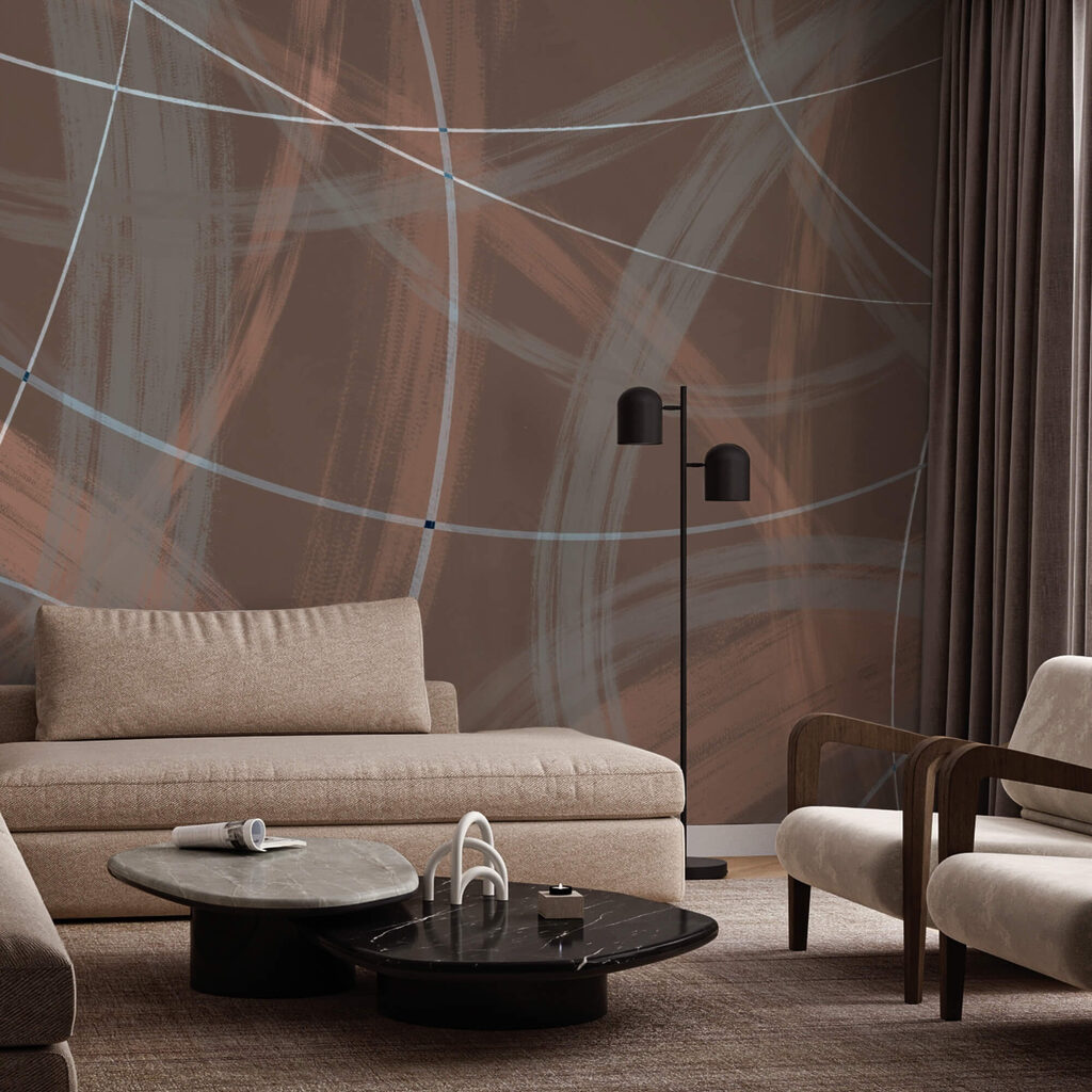 Коричневий і білий фон з лініями та колами Коричневий і білий фон з лініями та колами