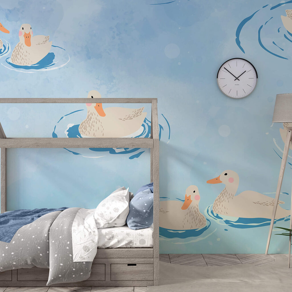 Група качок плаває у воді Група качок плаває у воді