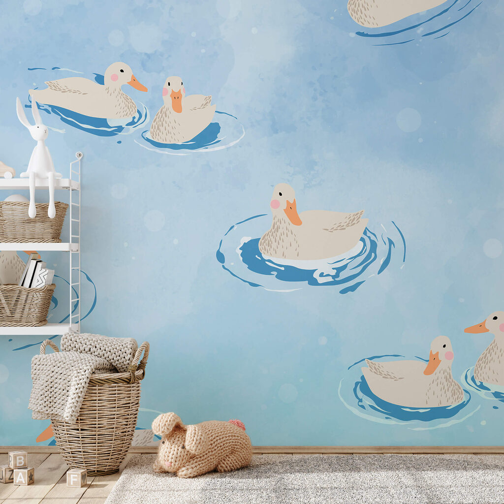 Група качок плаває у воді Група качок плаває у воді