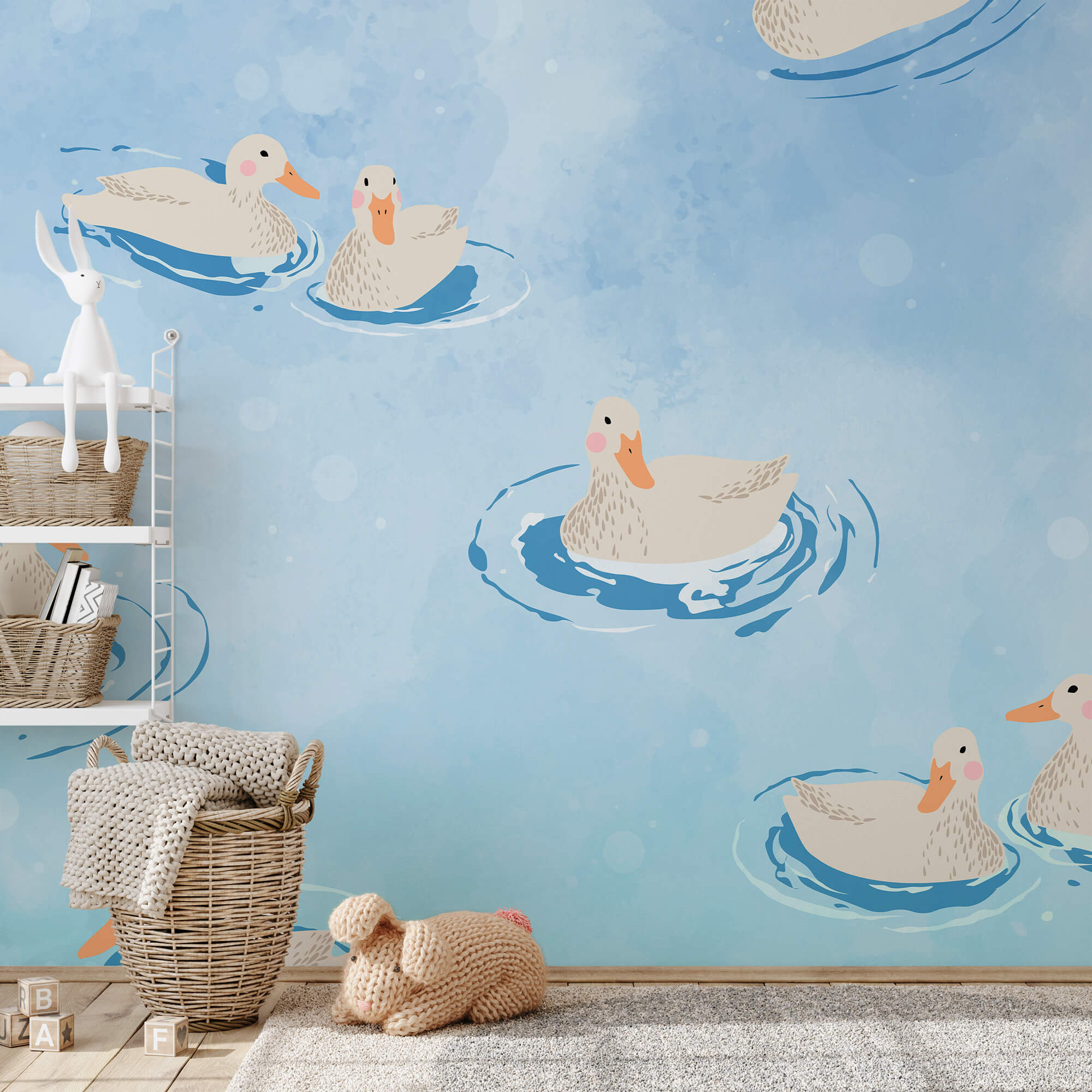 Група качок плаває у воді Група качок плаває у воді