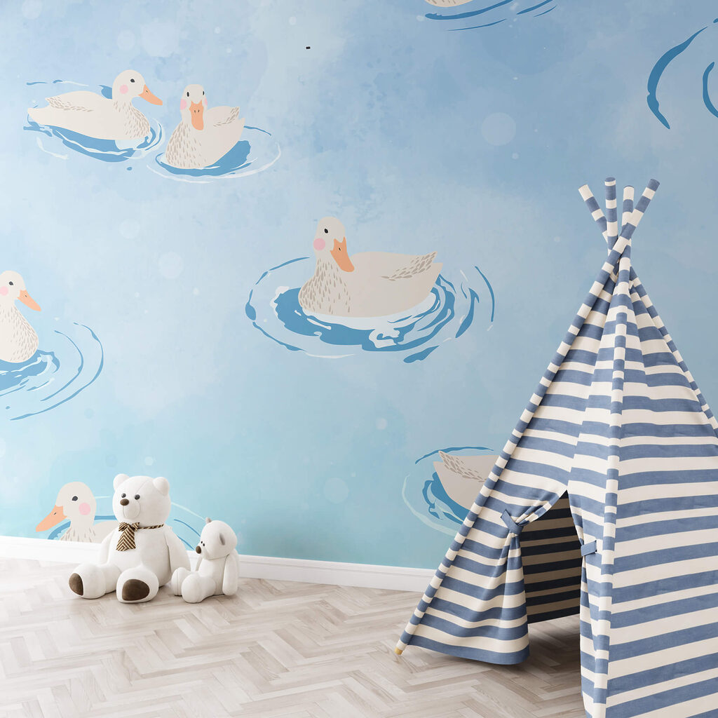 Група качок плаває у воді Група качок плаває у воді