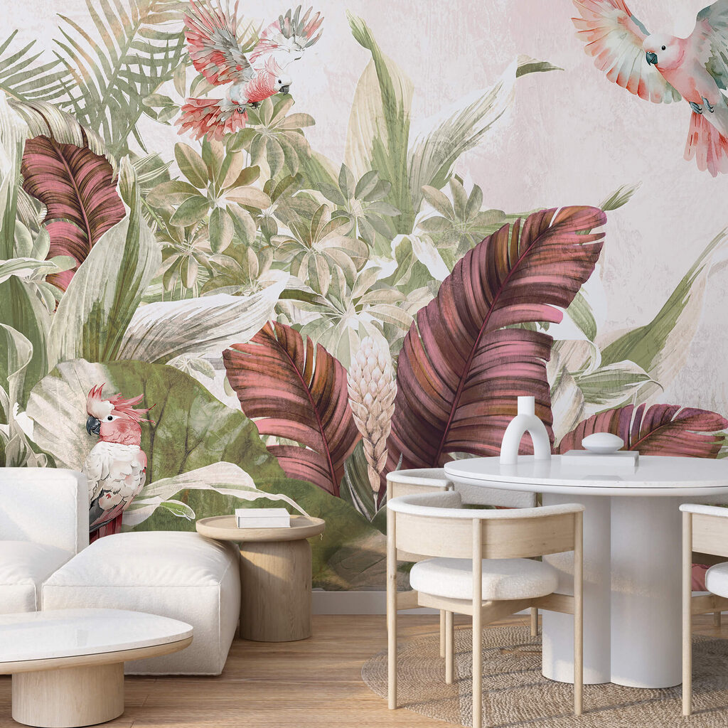 Малюнок птахів, що летять над рослиною