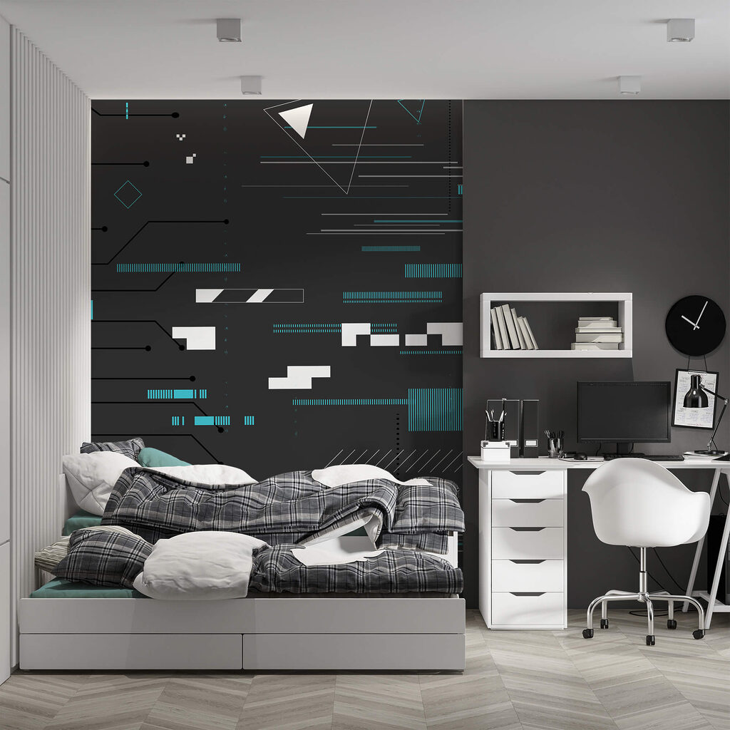 Чорне тло з безліччю ліній і крапок