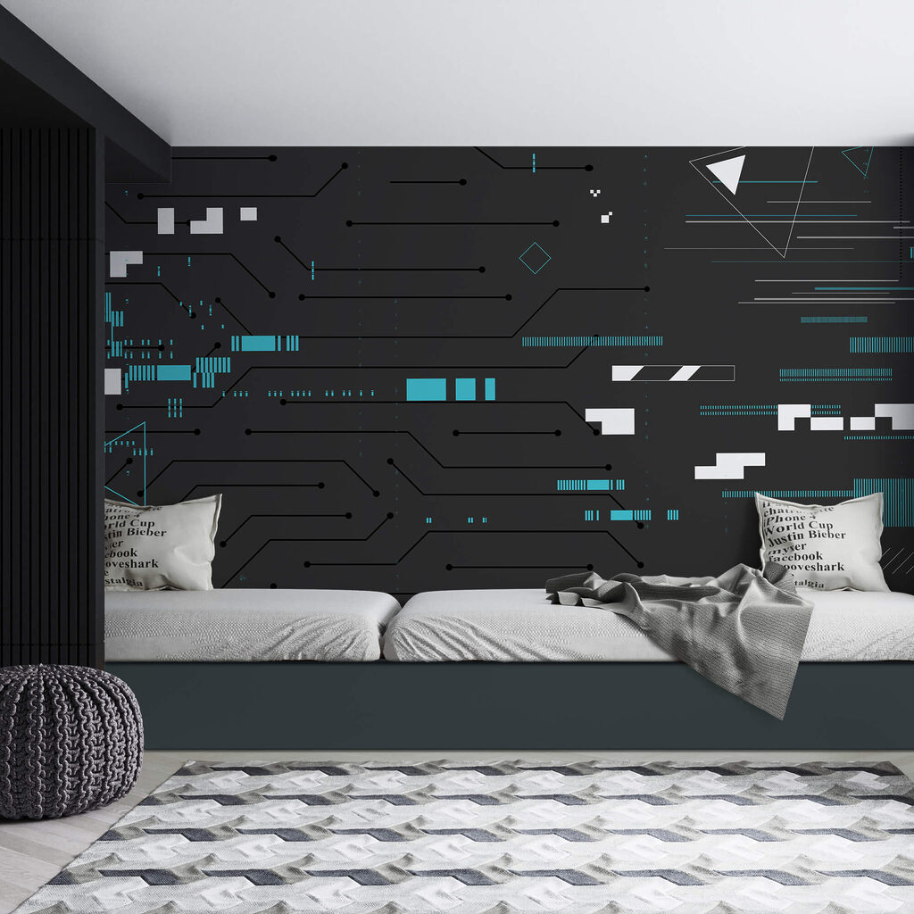 Чорне тло з безліччю ліній і крапок