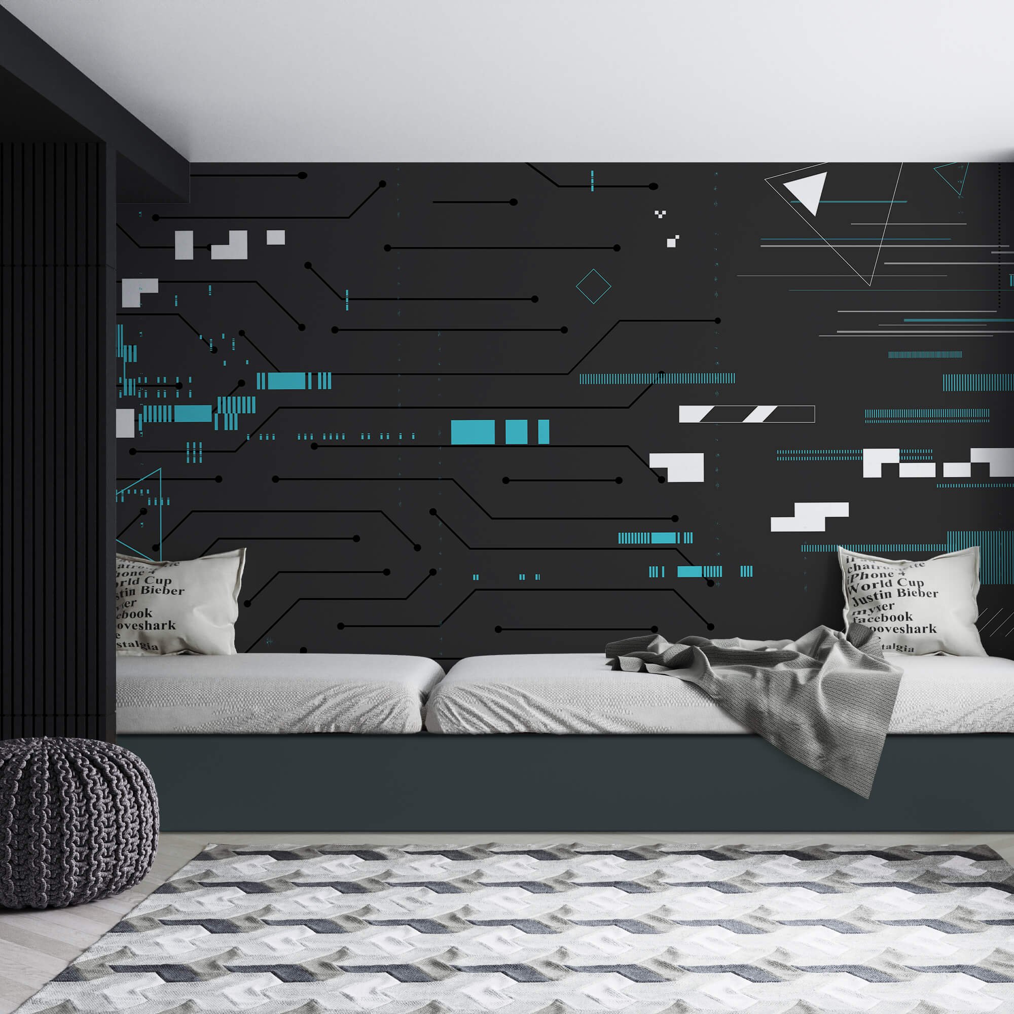 Чорне тло з безліччю ліній і крапок