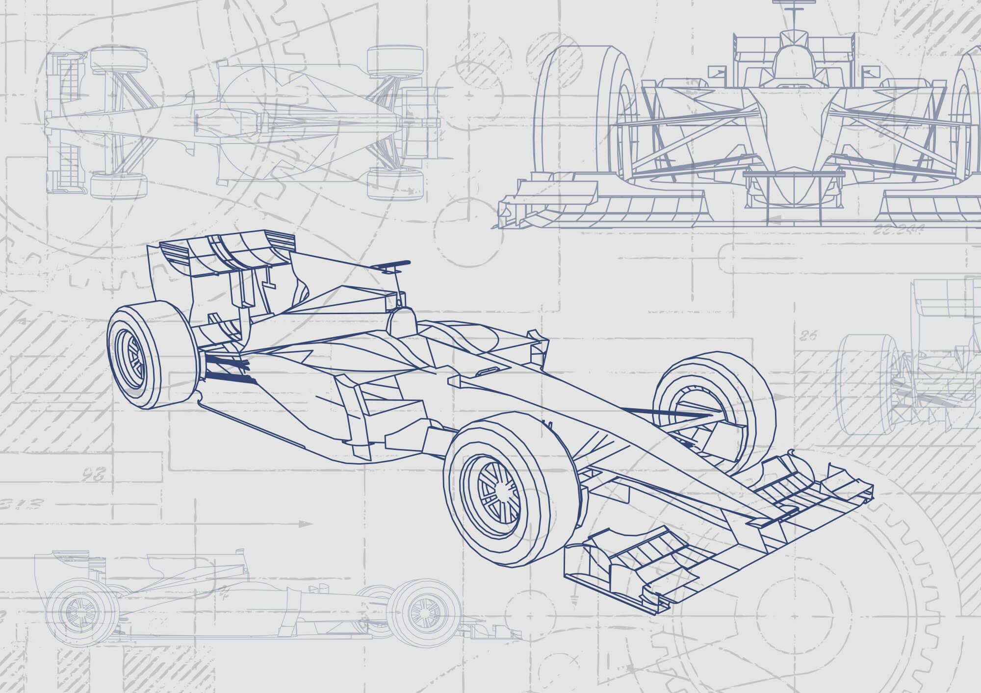 Blueprint of a race car