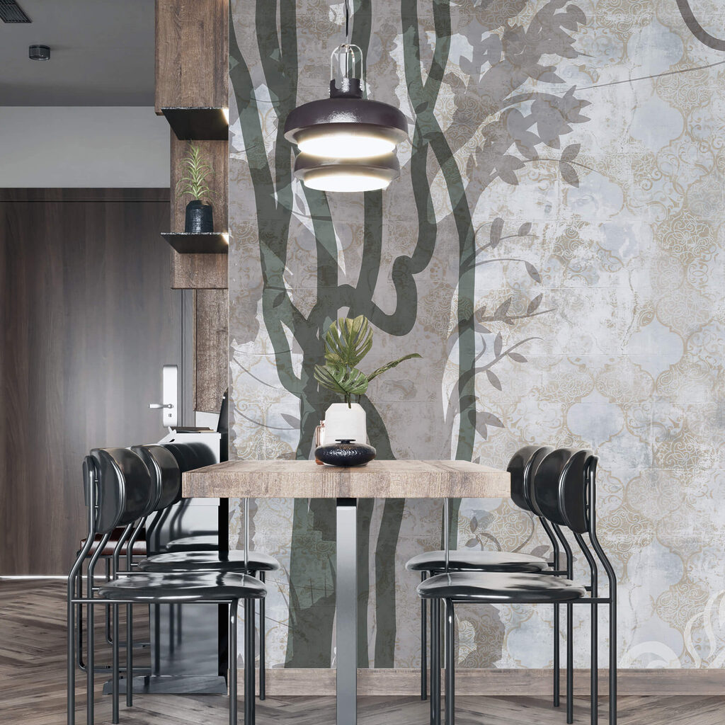 Біла стіна з виноградною лозою та листям Біла стіна з виноградною лозою та листям