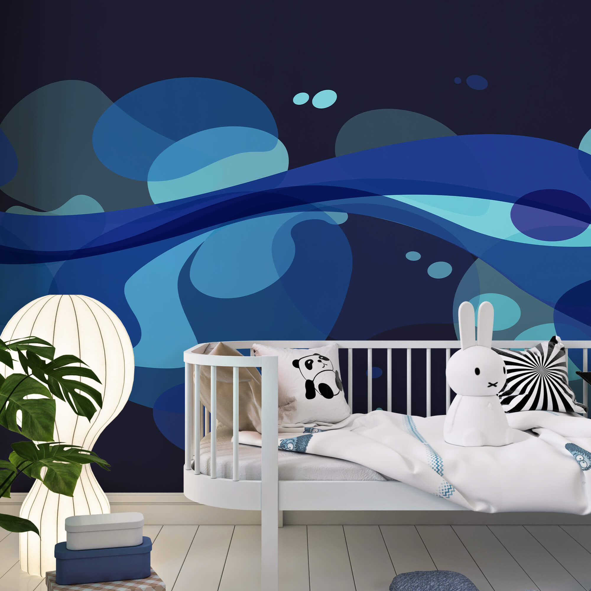 Синьо-білий вихровий дизайн