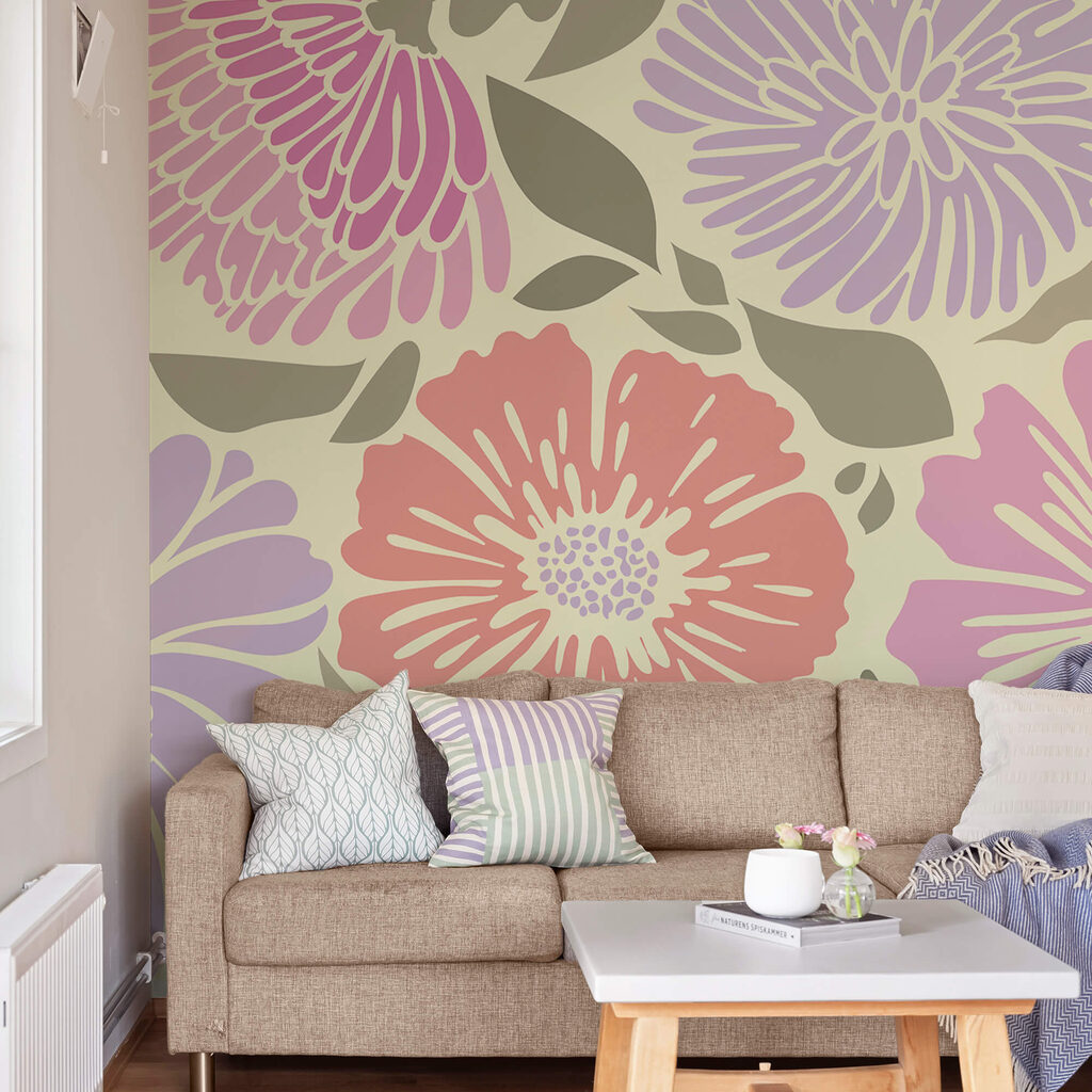 Барвистий квітковий візерунок з листям