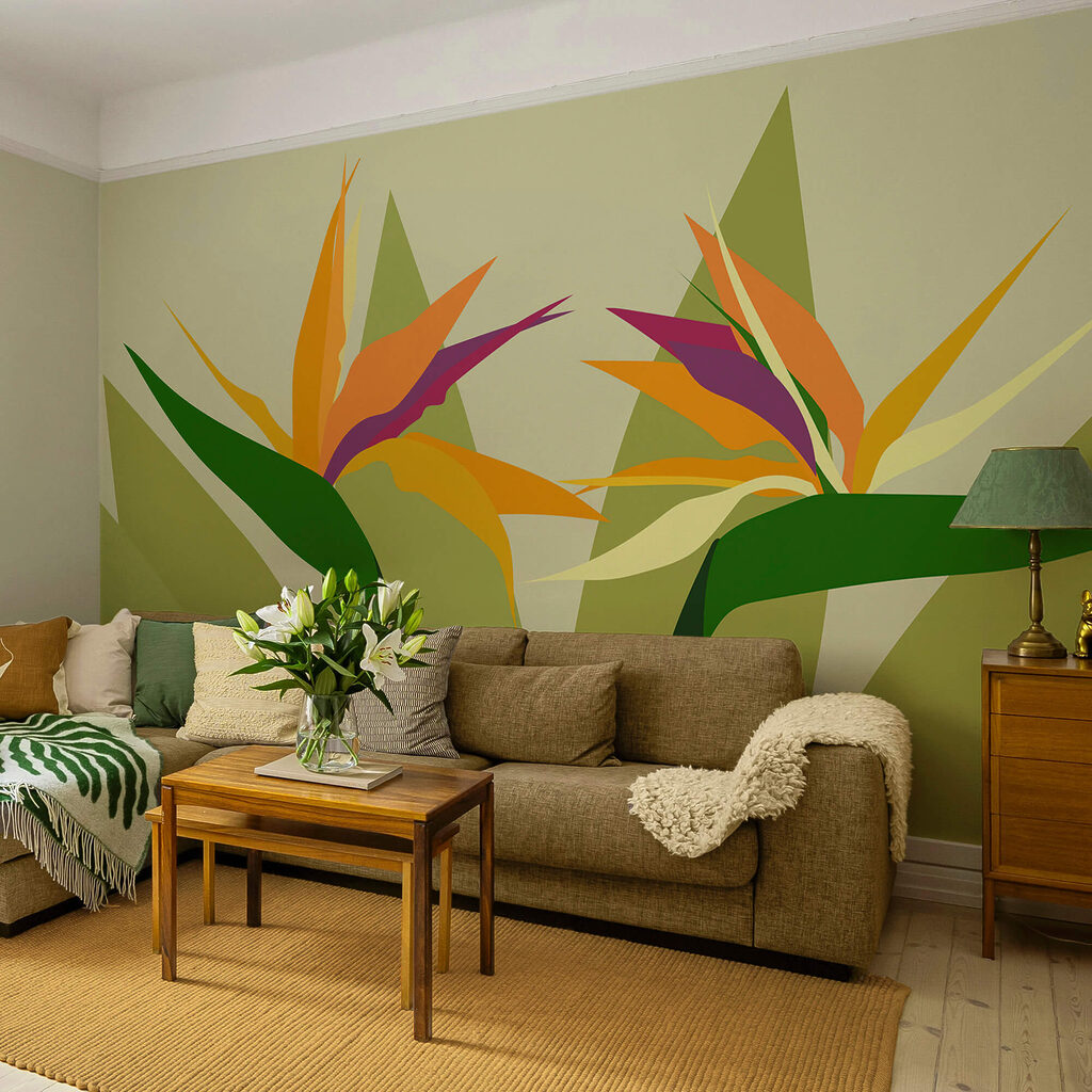 Барвисті квіти на зелених стеблах