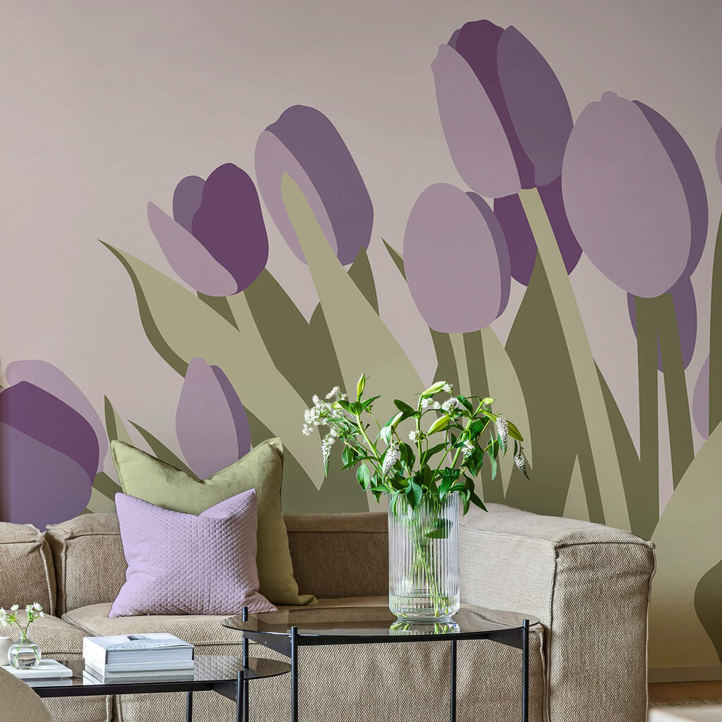 Букет фіолетових тюльпанів