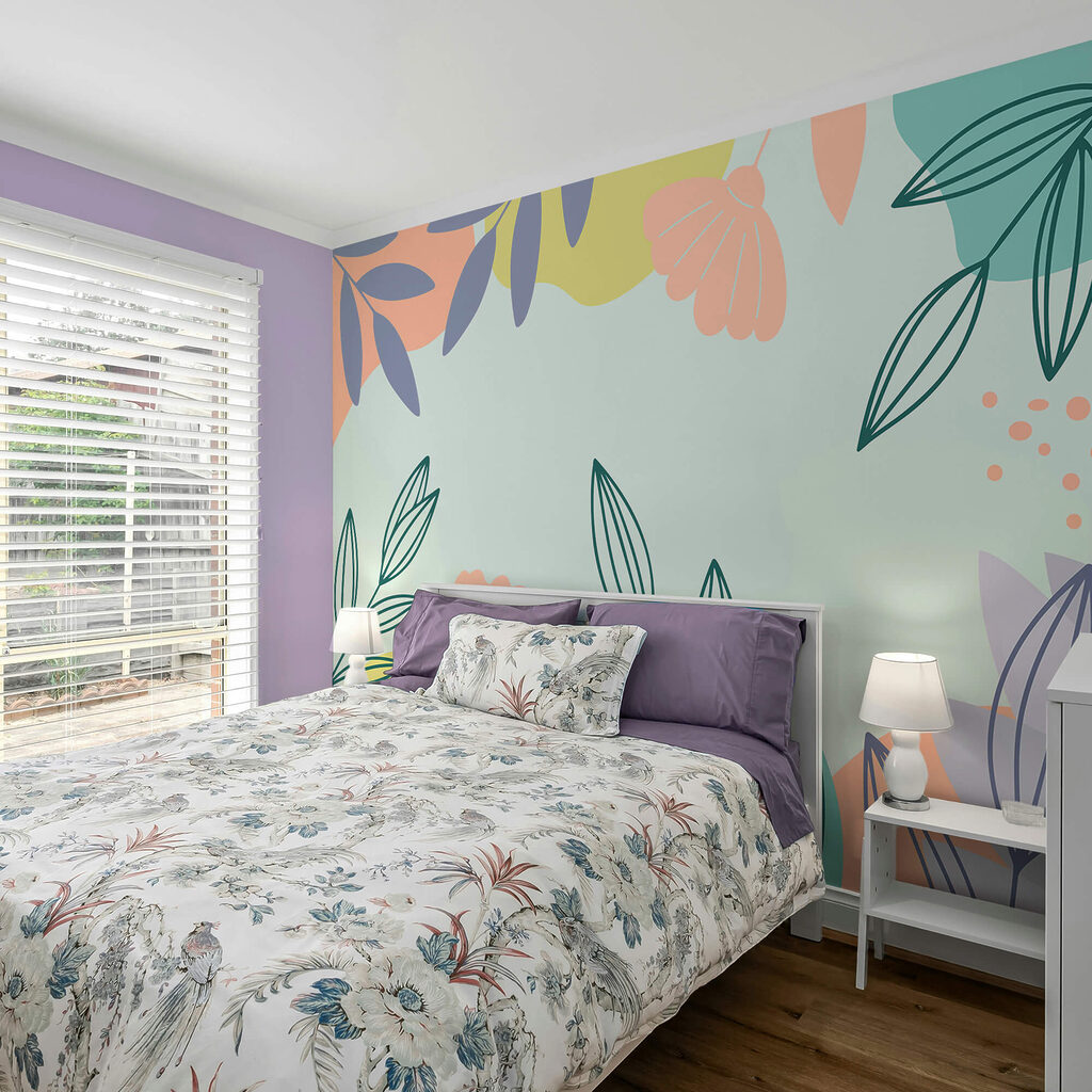 Барвистий квітковий візерунок з листям