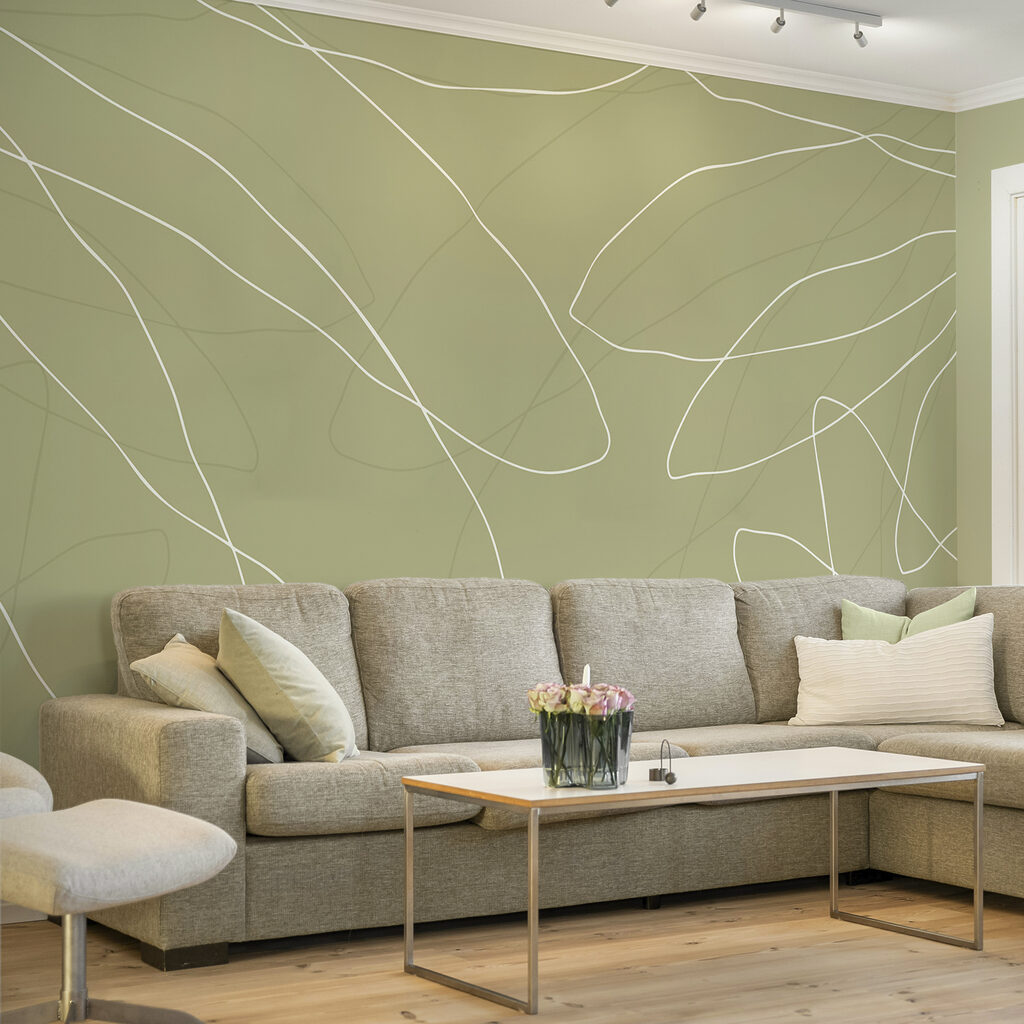 Зелений фон з білими лініями