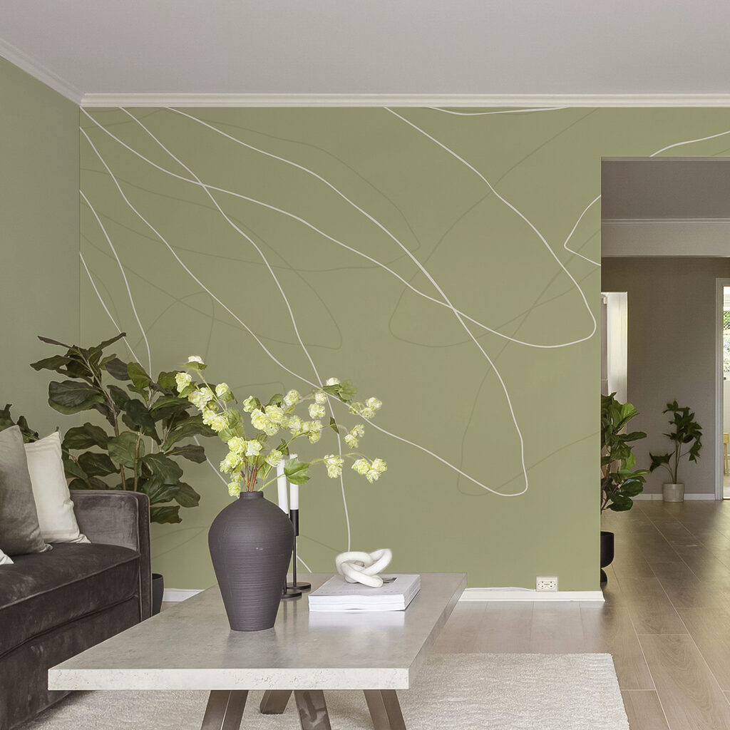 Зелений фон з білими лініями