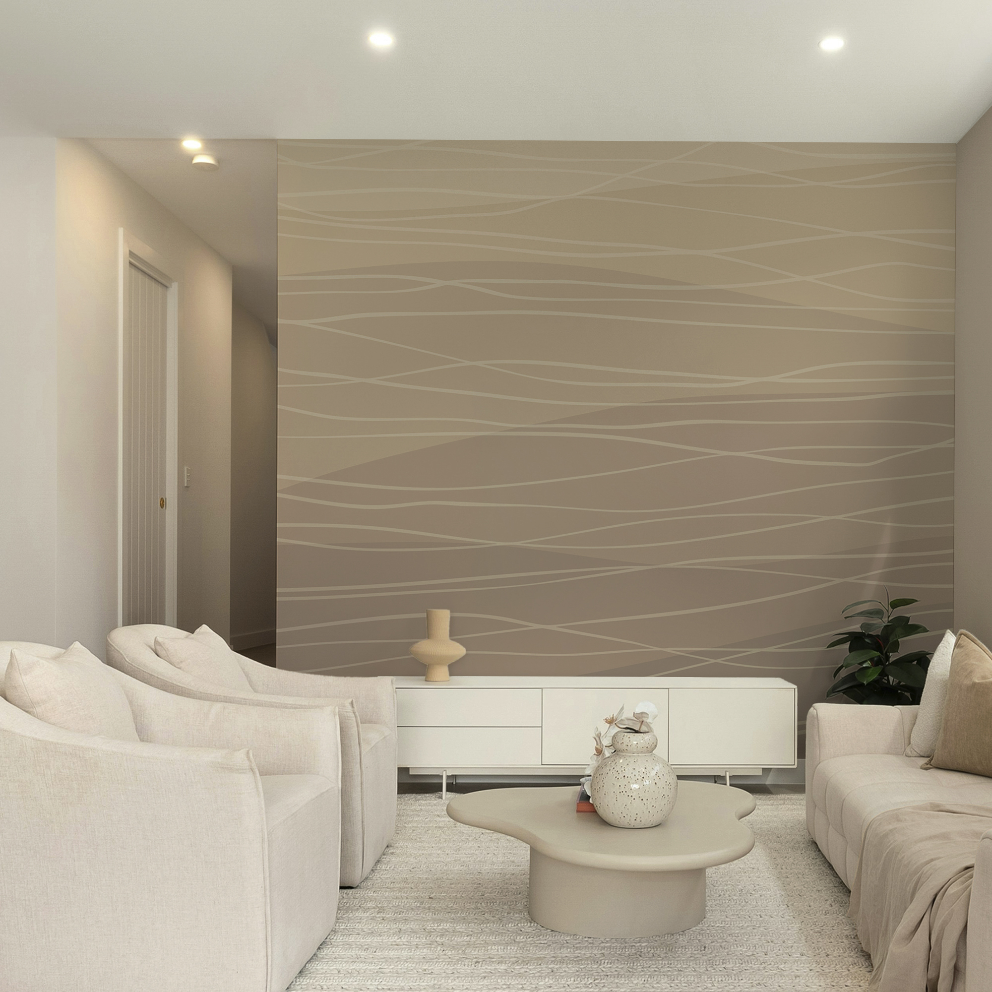 Коричневі та білі хвилясті лінії