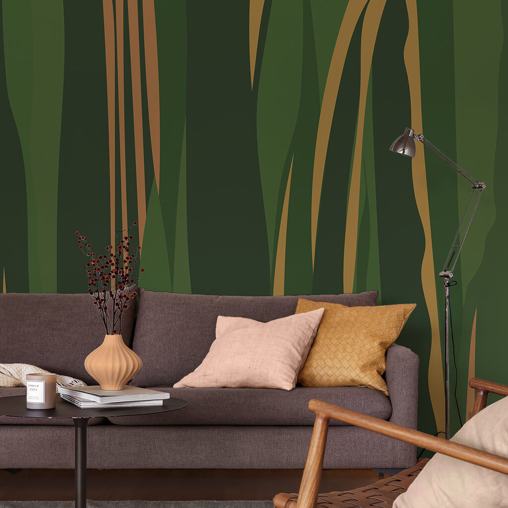 Візерунок у зелену та коричневу смужку